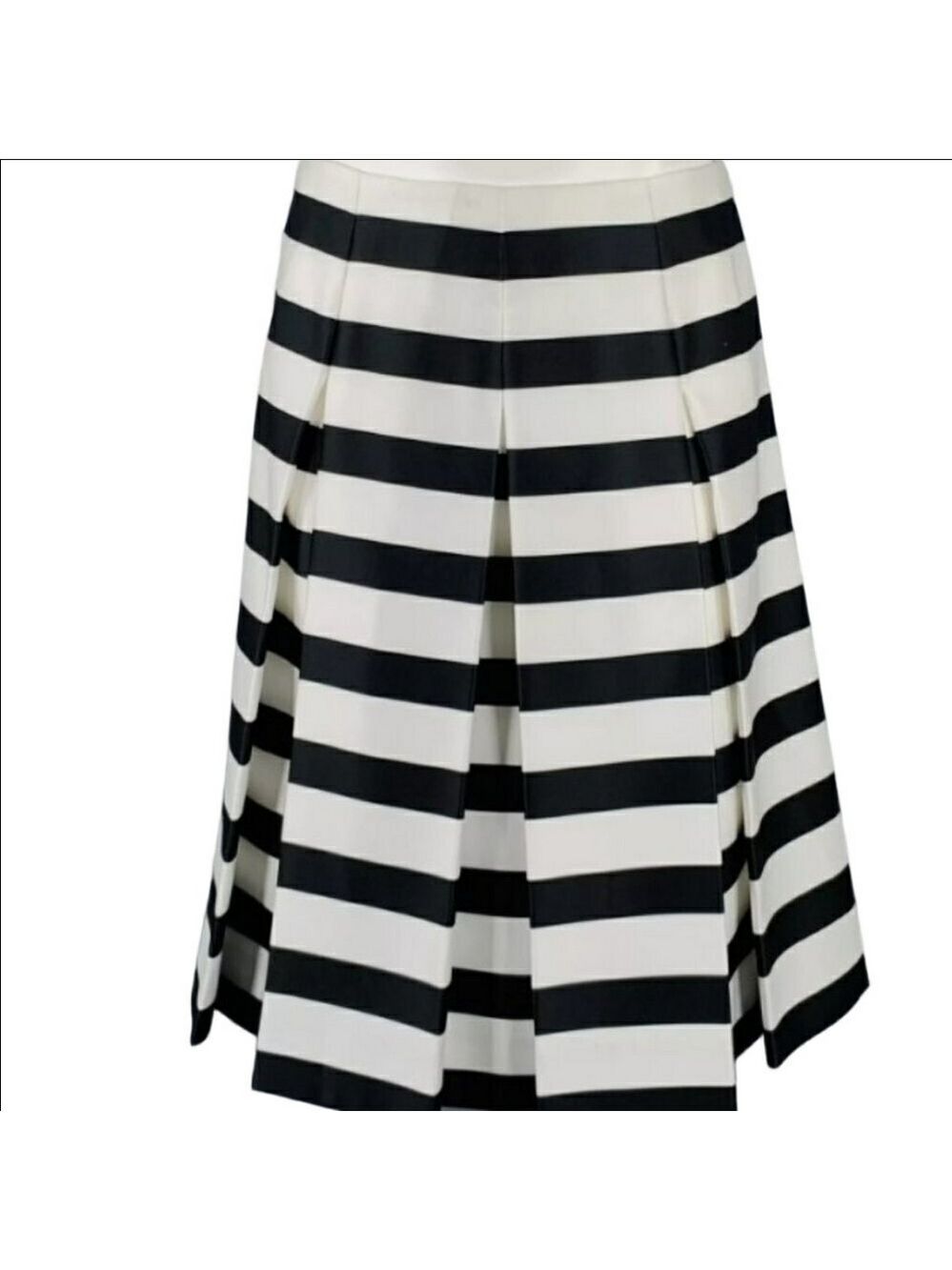 FEMME Black White Striped Midi Skirt XS/S | Old Money Quiet Luxury Parisian Chic - Picture 3 of 8